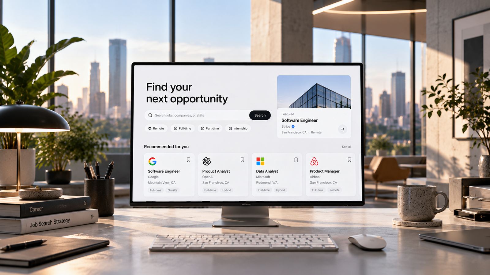 Job opportunity search interface